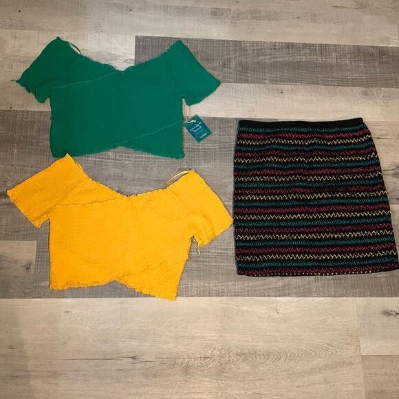 3 pieces - smocked tops and skirt tops are Large NWT and skirt is preowned XL - Picture 1 of 12